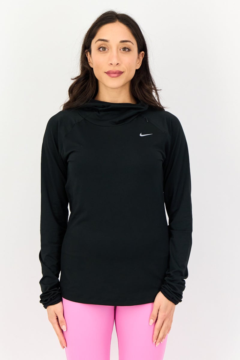 Nike Women Sportswear Fit Long Sleeve Running Hoodie, Black - Image 1
